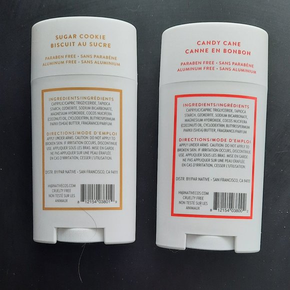 Native Deodorant Pack of 2 - Limited Edition Candy Cane and Sugar Cookie Scent - Picture 2 of 2